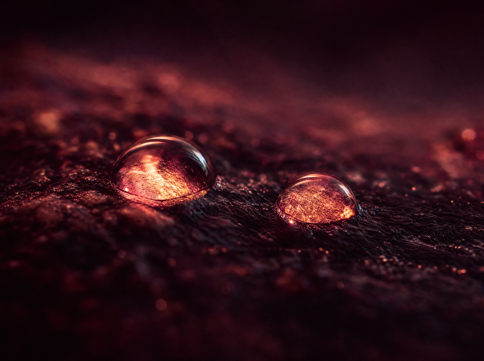 Two warm points of light drawing toward one another